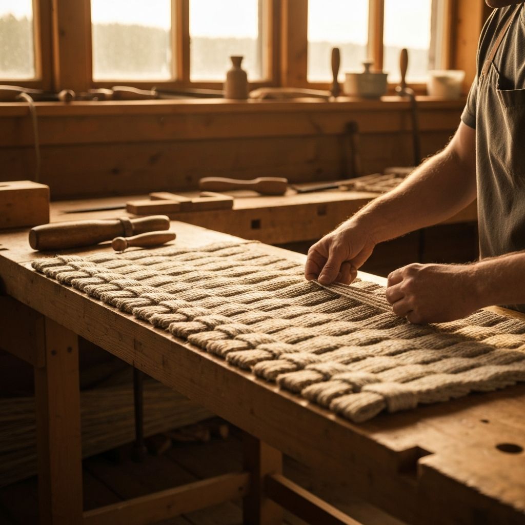 Artisan crafting a KUSH sauna mat